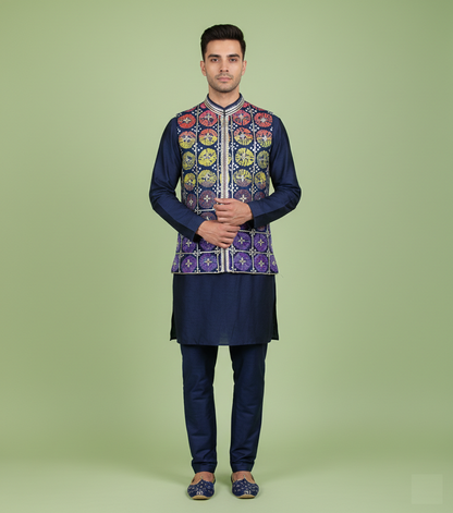 Blue Colour Bundi Set(ME-MBUS_1267 A)