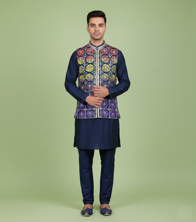 Blue Colour Bundi Set(ME-MBUS_1267 A)