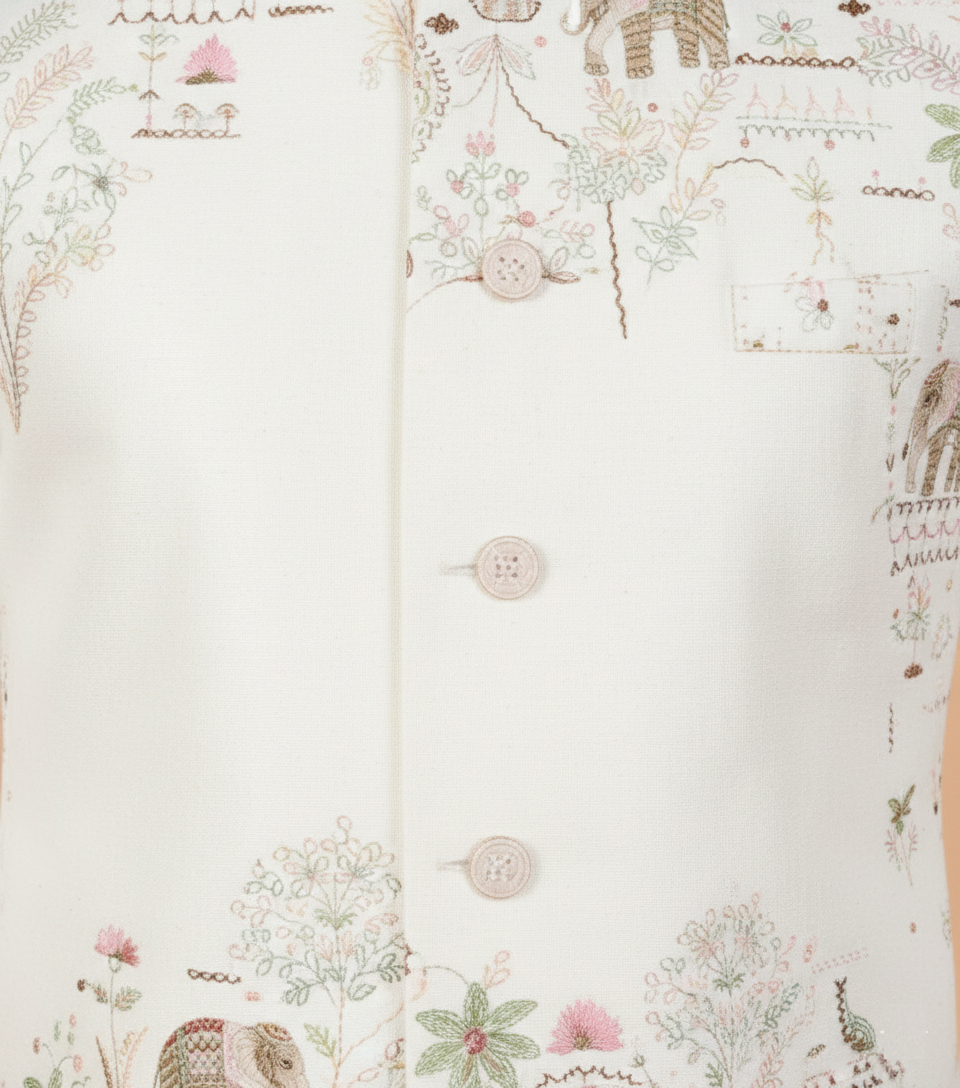 Ivory Colour Bundi Set(ME-MBUS_9522 BS)