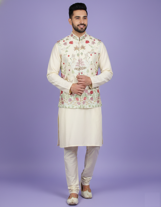 Cream Colour Bundi Set(ME-MBUS_BS 716)