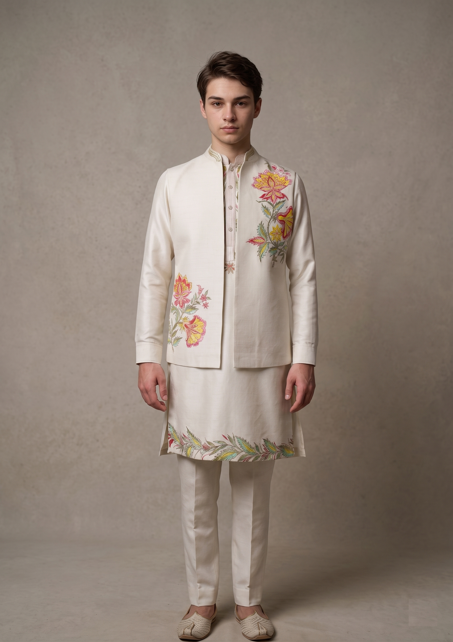 Cream Colour Bundi Set(ME-MBUS_JK230)