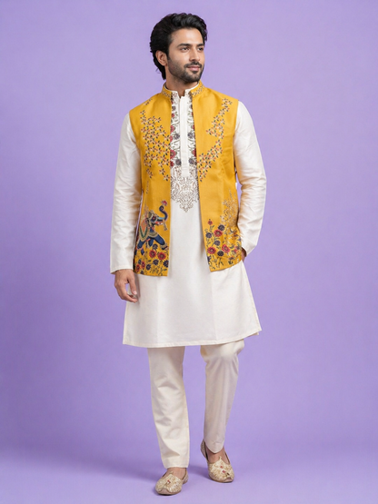 Yellow & White Colour Bundi Set(ME-MBUS_KP 00064T.C)