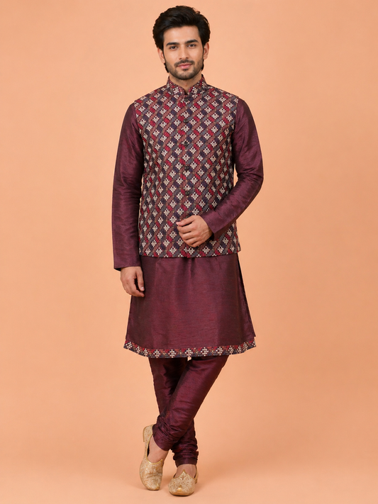 Wine Colour Bundi Set(ME-MBUS_KP00196NT.C)