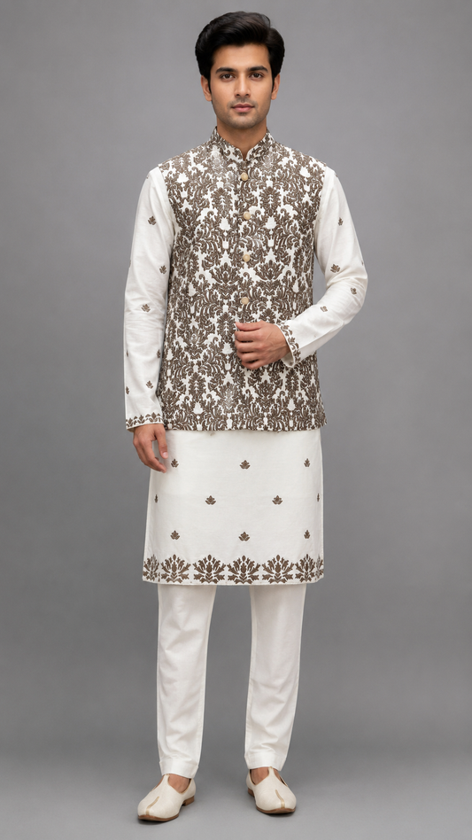 Ivory Colour Bundi Set(ME-MBUS_NC CUT 3)