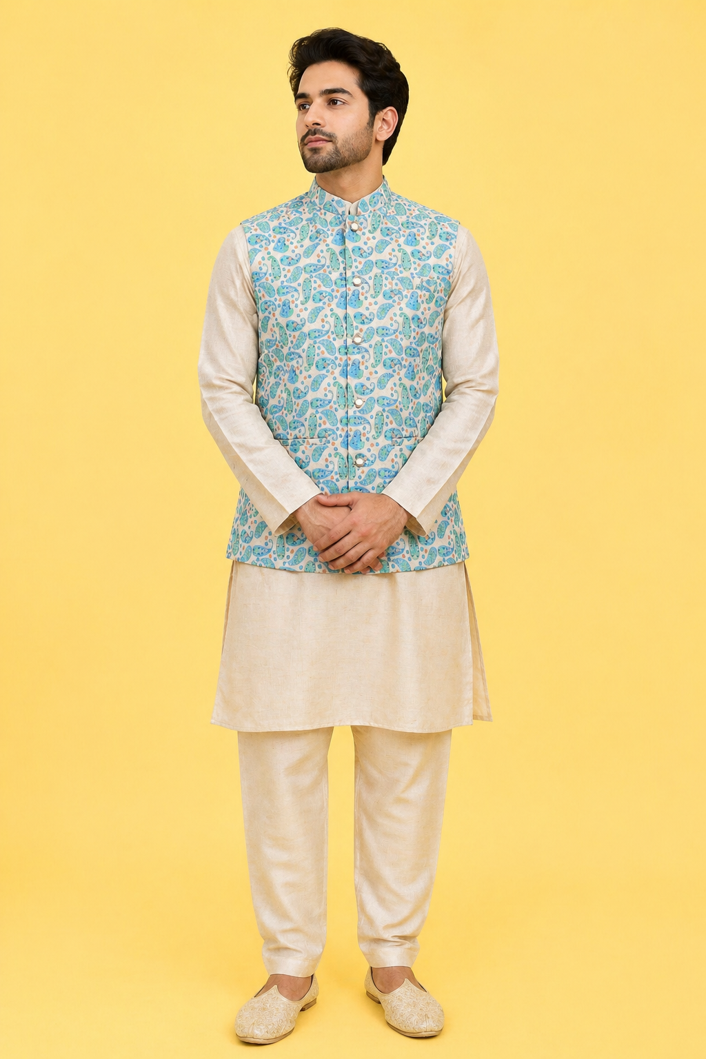 Cream Colour Bundi Set(ME-MBUS_RITUALS)