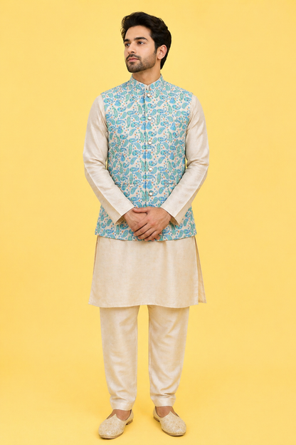 Cream Colour Bundi Set(ME-MBUS_RITUALS)