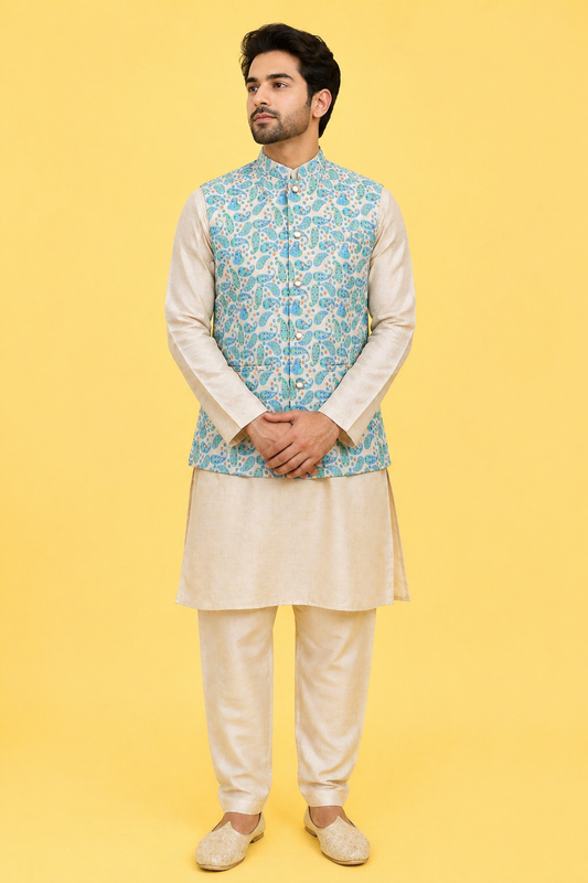 Cream Colour Bundi Set(ME-MBUS_RITUALS)