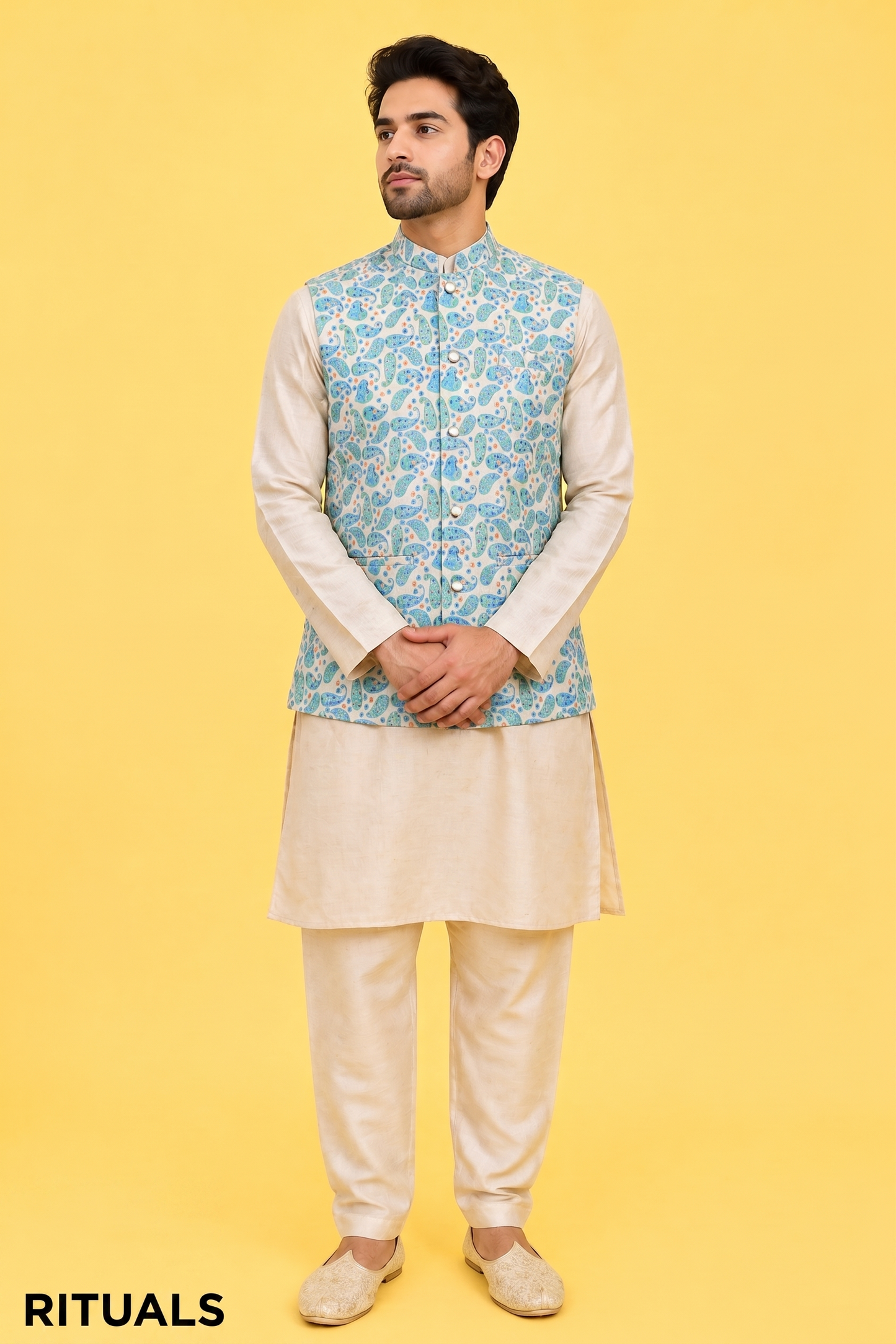 Cream Colour Bundi Set(ME-MBUS_RITUALS)