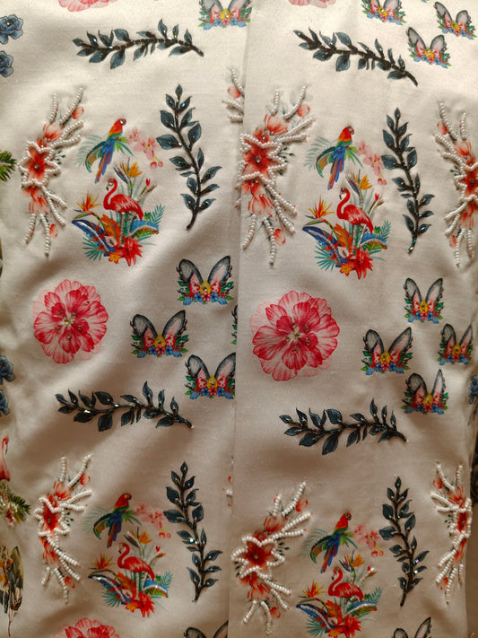 Cream Colour Bundi Set(ME-MBUS_SH 12995N.B)
