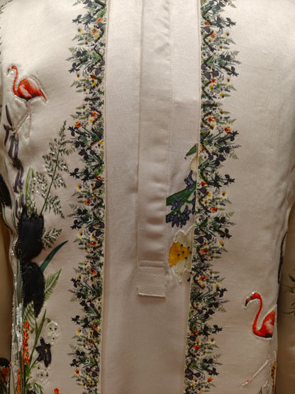 Cream Colour Bundi Set(ME-MBUS_SH 12996N.B)