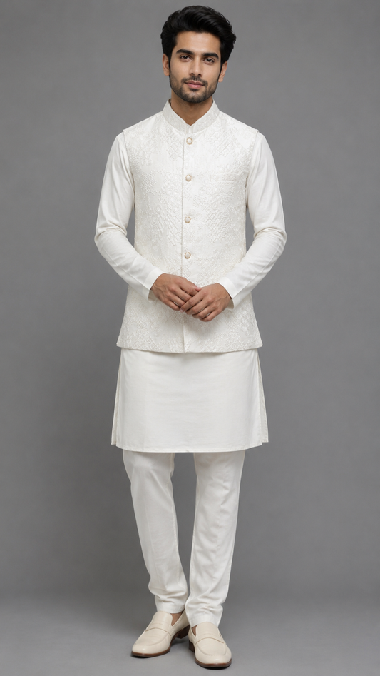 Cream Colour Bundi Set(ME-MBUS_SPIRAL)