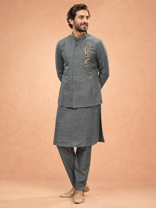 Bottle Green Colour Bundi Set(ME-MBUS_TPS 1119)