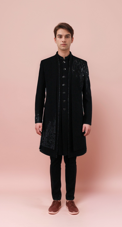 Black Colour Indo Western(ME-MINW_16686)