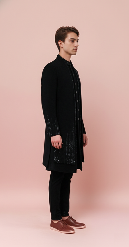 Black Colour Indo Western(ME-MINW_16686)