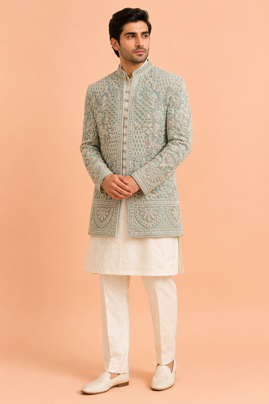 Mint Green Color Indo Western(ME-MINW_NT 1851 M 7)