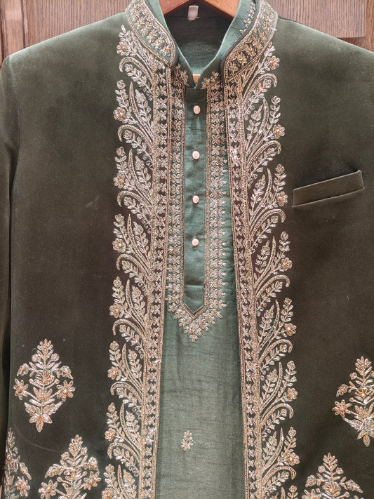 Bottle Green Colour Jodhpuri Set(ME-MJOD_5256)