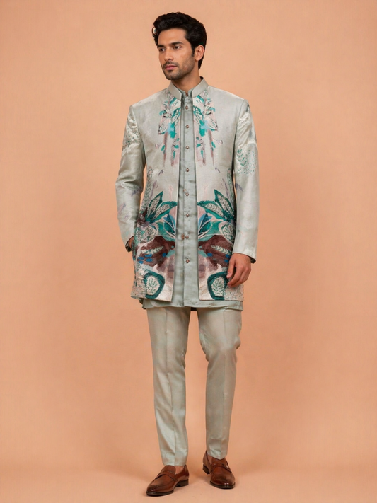 Firozi Colour Jodhpuri Set(ME-MJOD_5256)