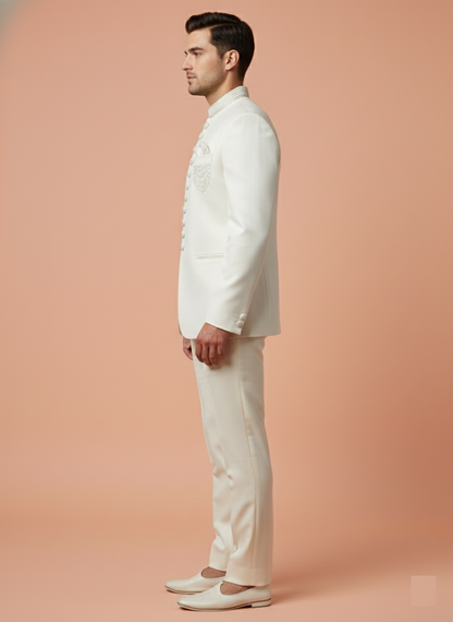 White Colour Jodhpuri Suit(ME-MJOD_HVD BIT)