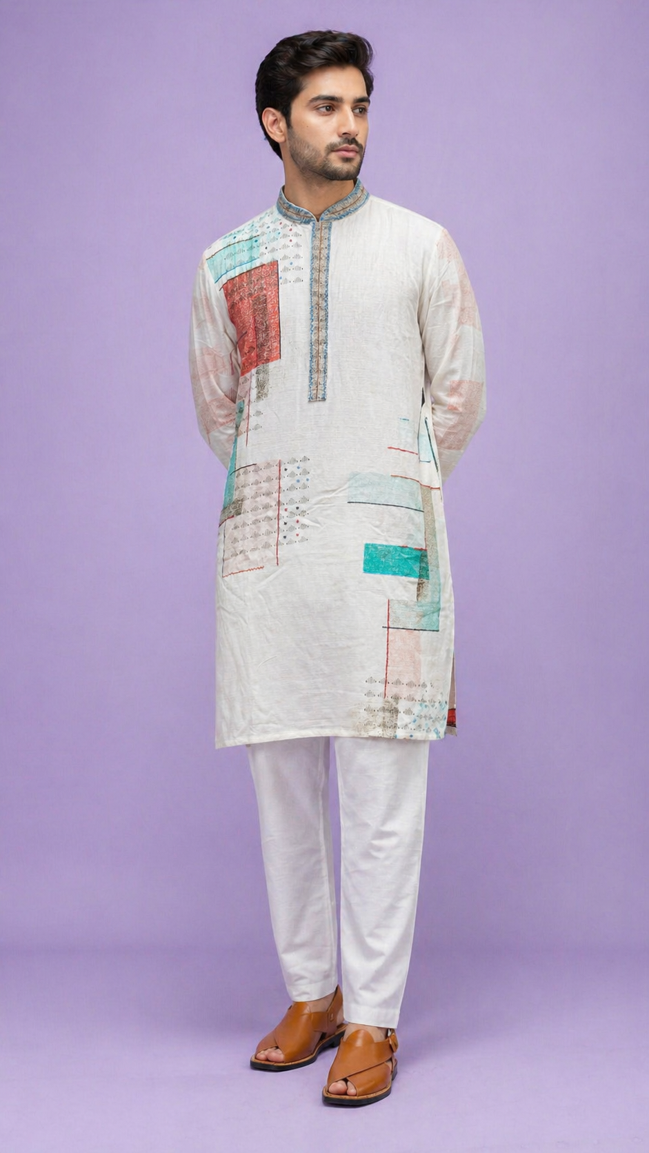 Cream Colour Kurta Set(ME-MKUS_10660)