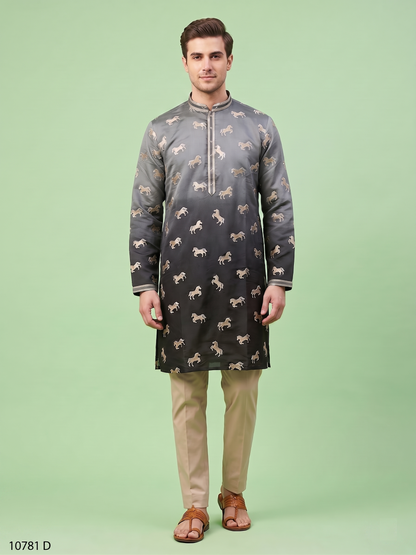 Grey Colour Kurta Set(ME-MKUS_10781 D)