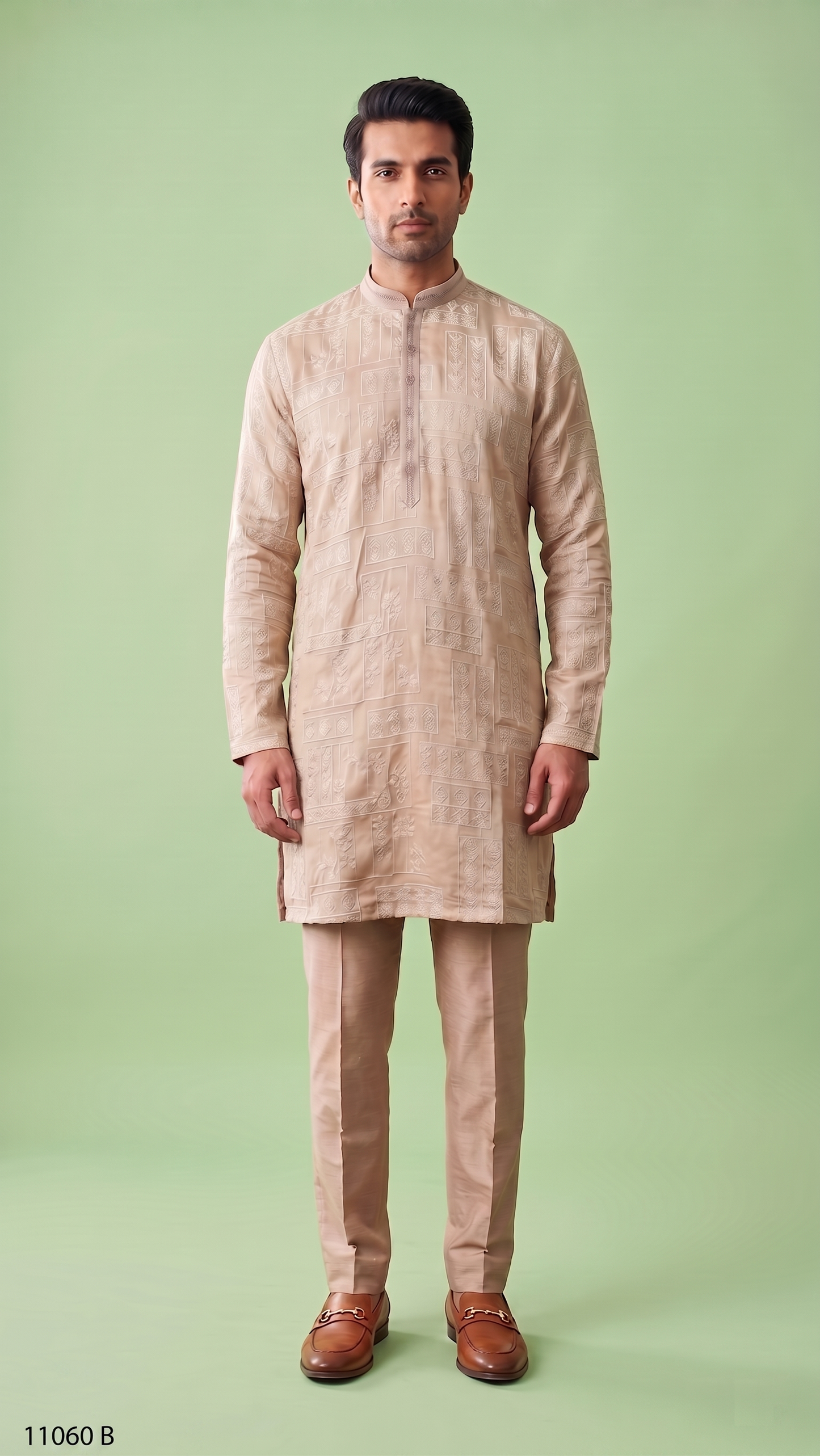 Fawn Colour Kurta Set(ME-MKUS_11060 B)