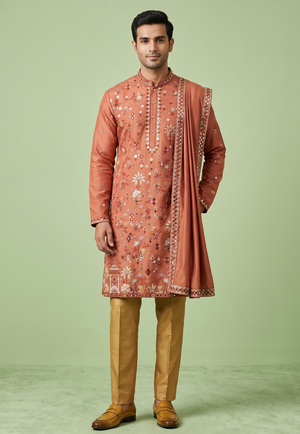 Rust Colour Kurta Set(ME-MKUS_22202 C)
