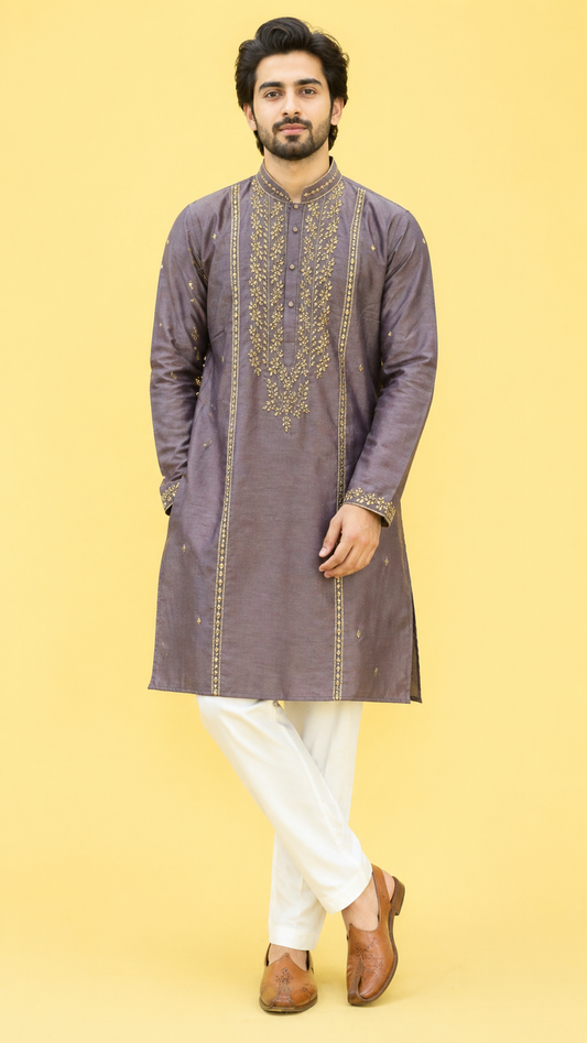Purple Colour Kurta Set(ME-MKUS_2524)