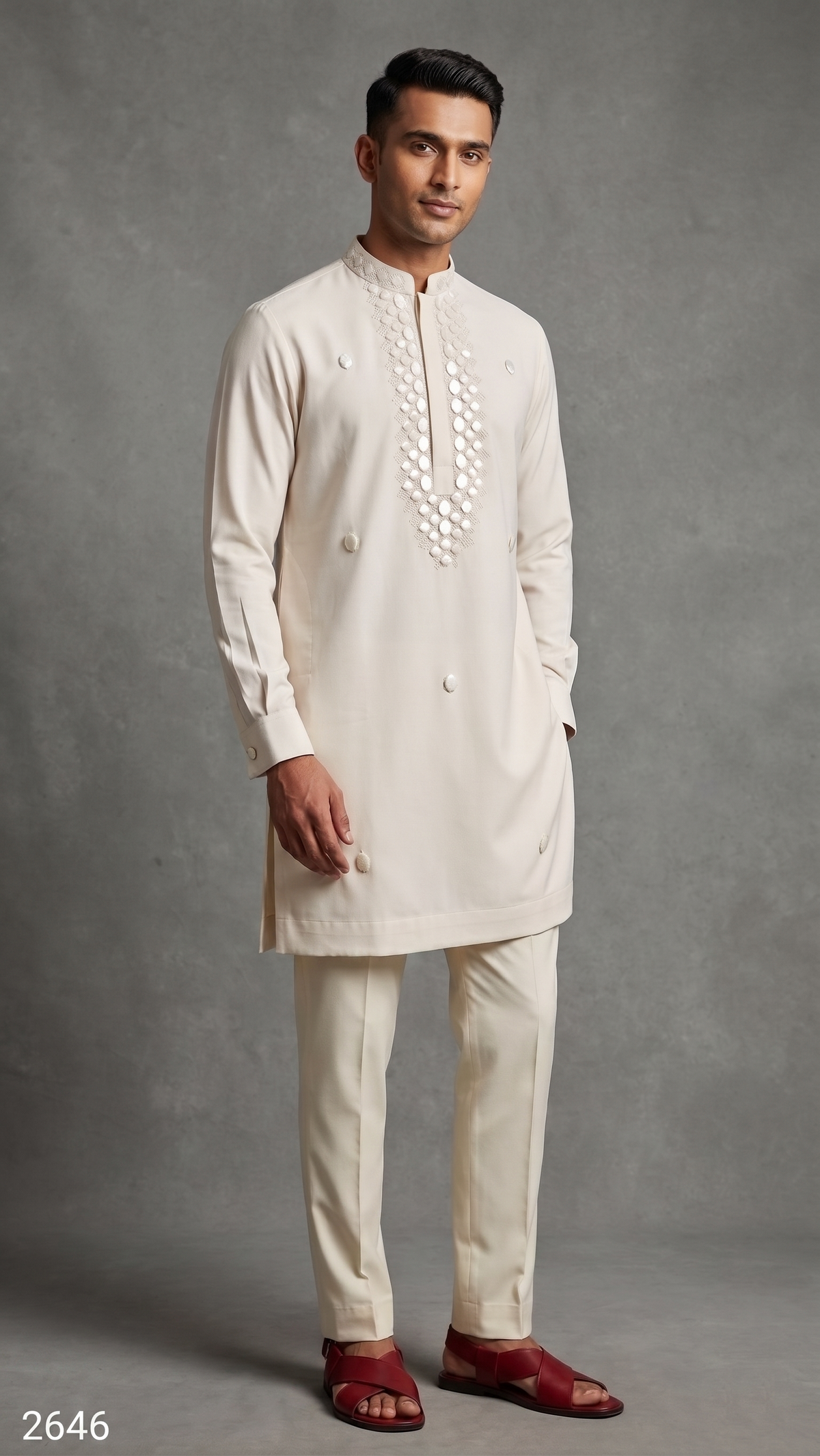 Cream Colour Kurta Set(ME-MKUS_2646)