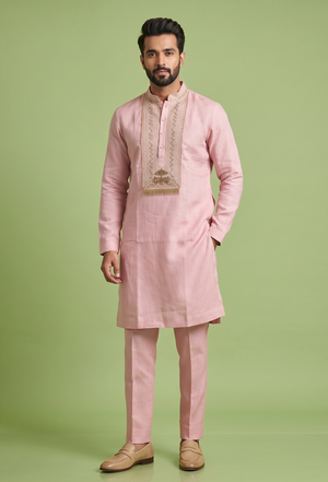 Onion Pink Colour Kurta Set(ME-MKUS_2815)