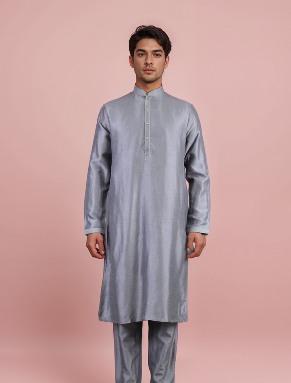 Grey Colour Kurta Set(ME-MKUS_4131)