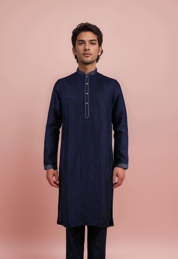 Navy Blue Colour Kurta Set(ME-MKUS_4131)