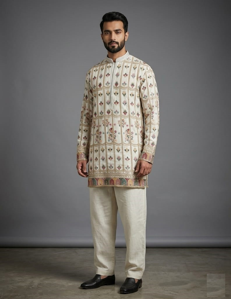 Cream Colour Kurta Set(ME-MKUS_C 439)
