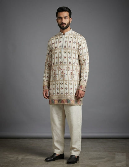 Cream Colour Kurta Set(ME-MKUS_C 439)