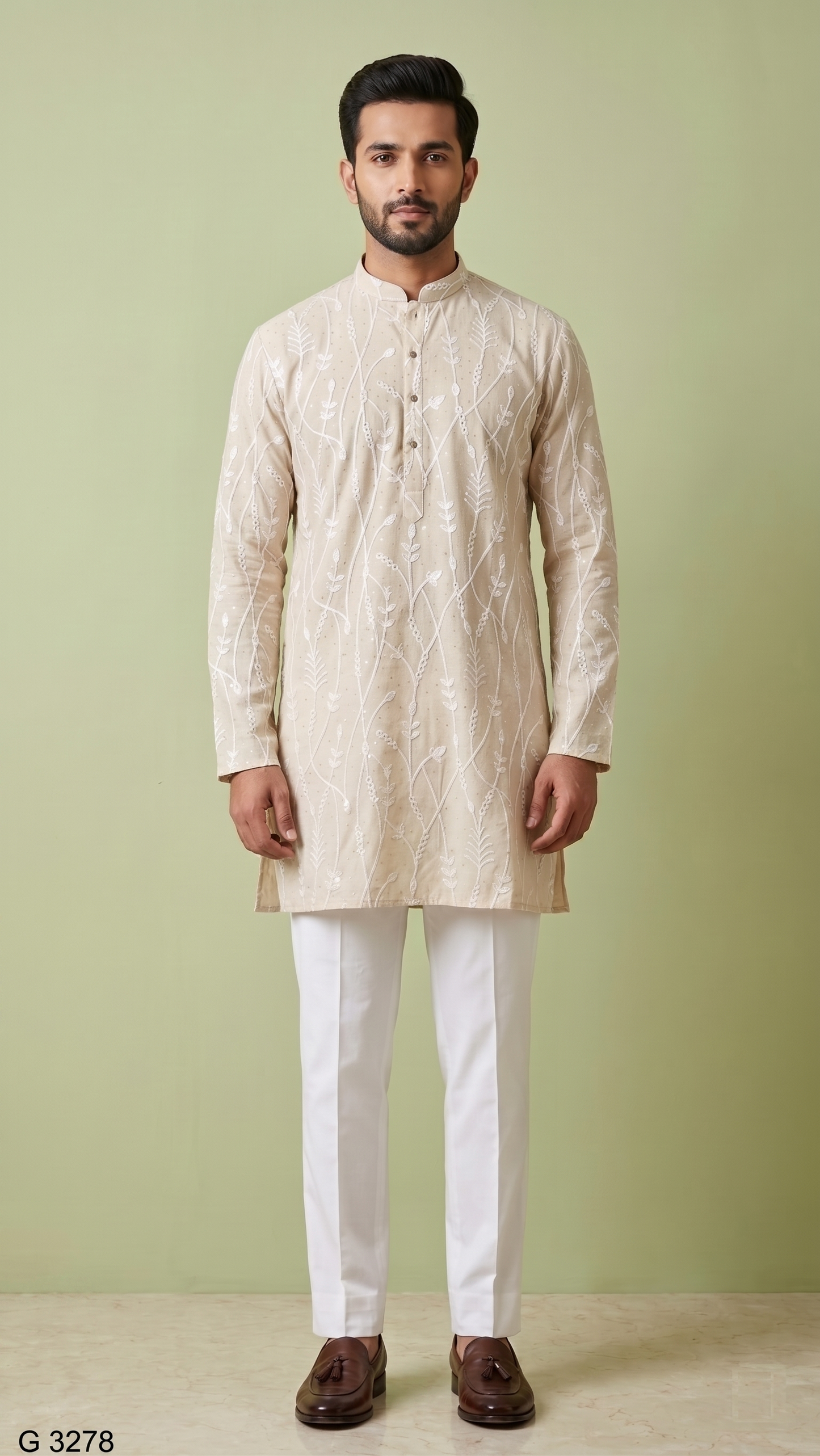 Beige Colour Kurta Set(ME-MKUS_G 3278)