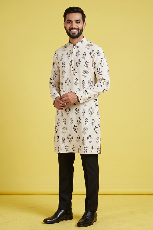 Cream Colour Kurta Set(ME-MKUS_KT 1944)