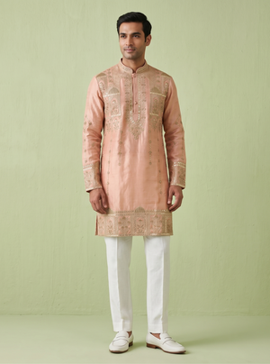 Peach Colour Kurta Set(ME-MKUS_SK 79)