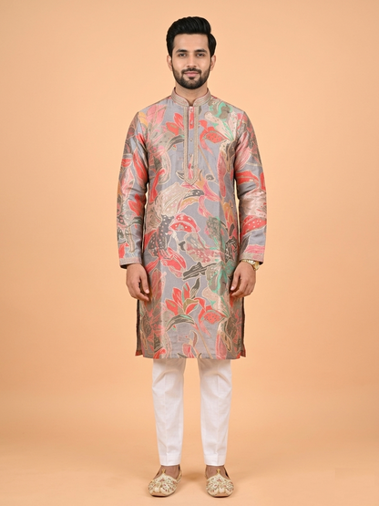 Grey Colour Kurta Set(ME-MKUS_SL 4072)