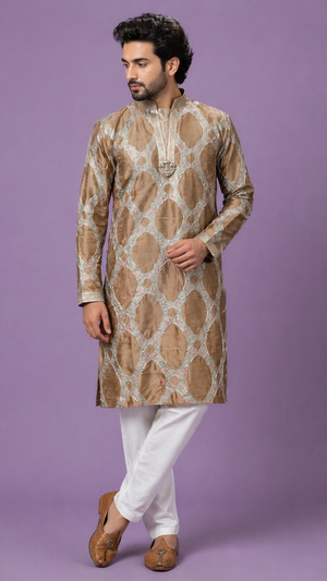 Brown Colour Kurta Set(ME-MKUS_SL 4077 A)