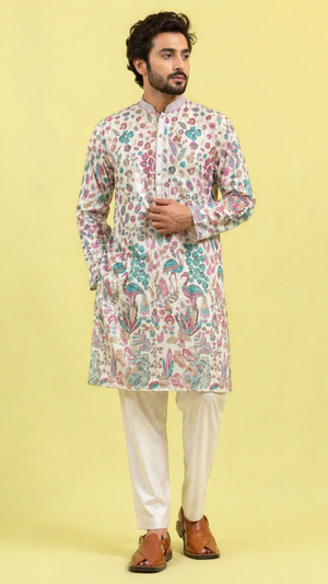 Cream Colour Kurta Set(ME-MKUS_V 4361 A)