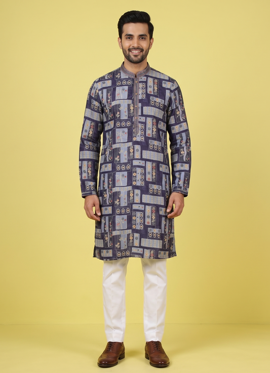 Purple Colour Kurta Set(ME-MKUS_W 74)
