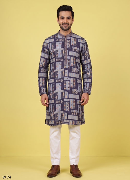 Purple Colour Kurta Set(ME-MKUS_W 74)