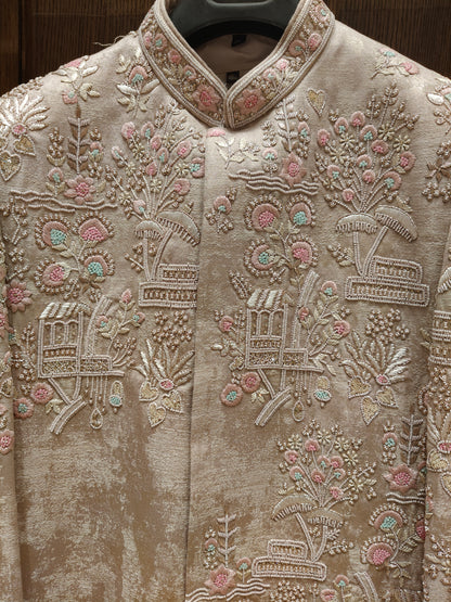 Onion Pink Colour Sherwani(ME-MSRW_12673)