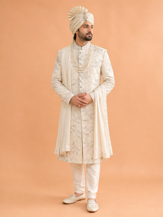 Off White Colour Sherwani(ME-MSRW_A 1073)