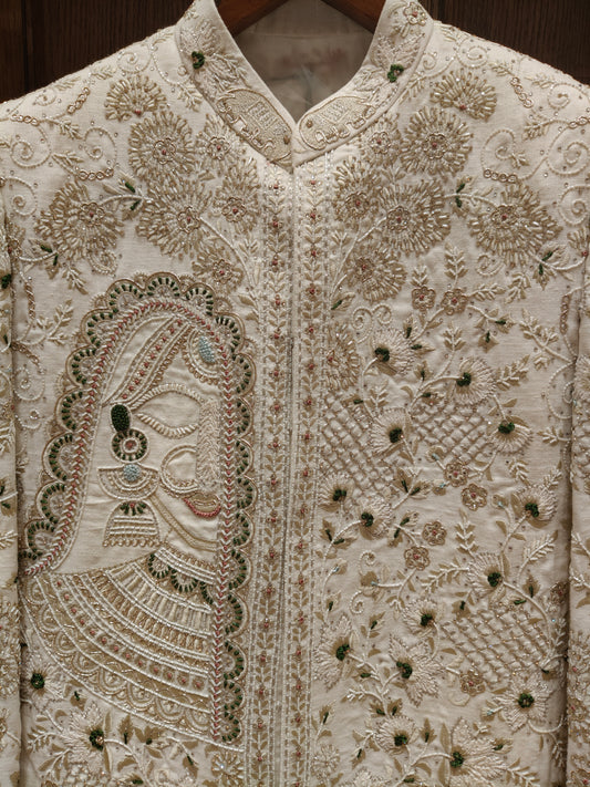 Cream Colour Sherwani(ME-MSRW_PD 25842. CT.0)