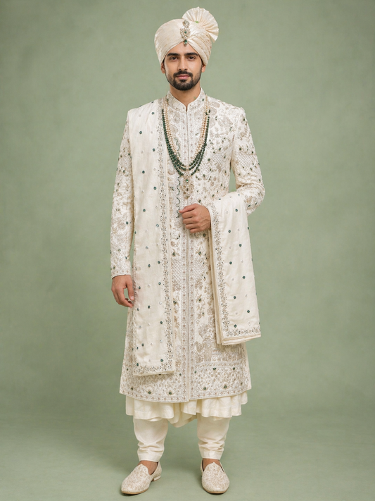 Cream Colour Sherwani(ME-MSRW_PD 25842. CT.0)