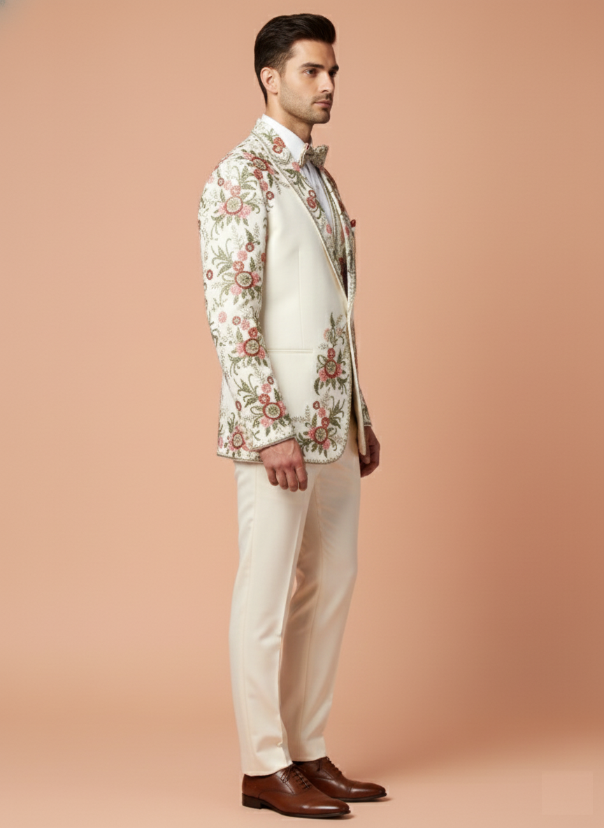 Ivory Colour Coat Suit (ME-MSUI_3806.17)