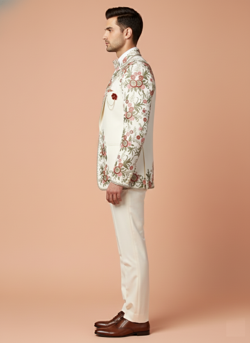Ivory Colour Coat Suit (ME-MSUI_3806.17)