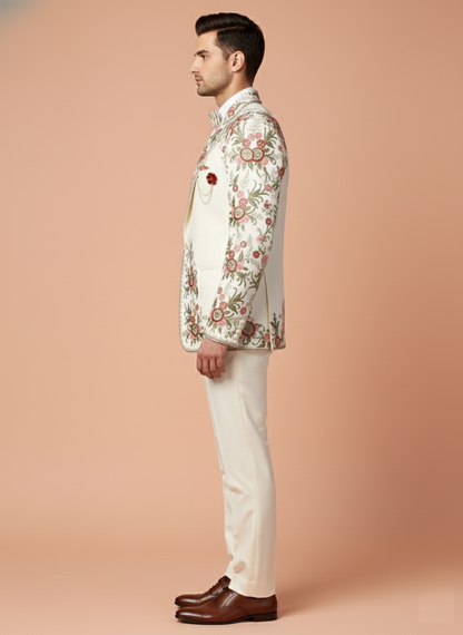 Ivory Colour Coat Suit (ME-MSUI_3806.17)