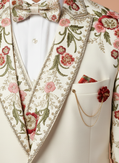 Ivory Colour Coat Suit (ME-MSUI_3806.17)