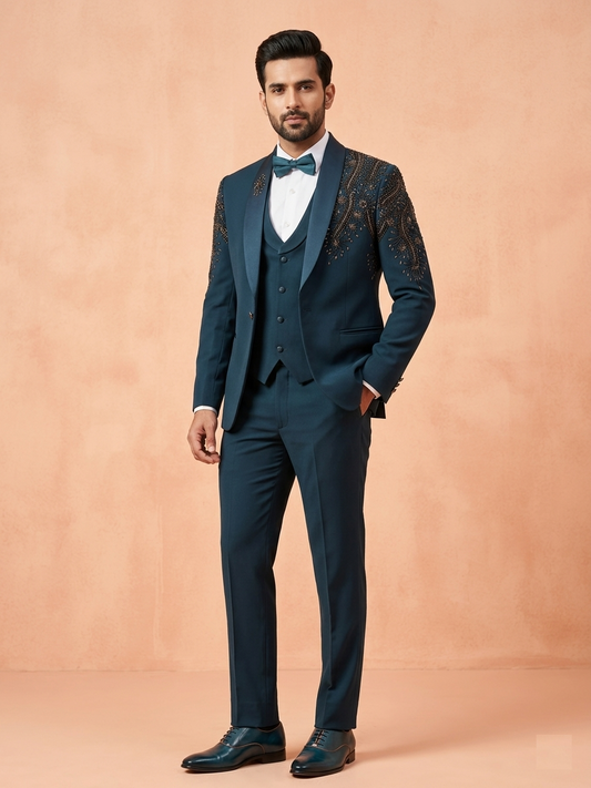 Teal Blue Colour Coat Suit(ME-MSUI_51753 R 12)